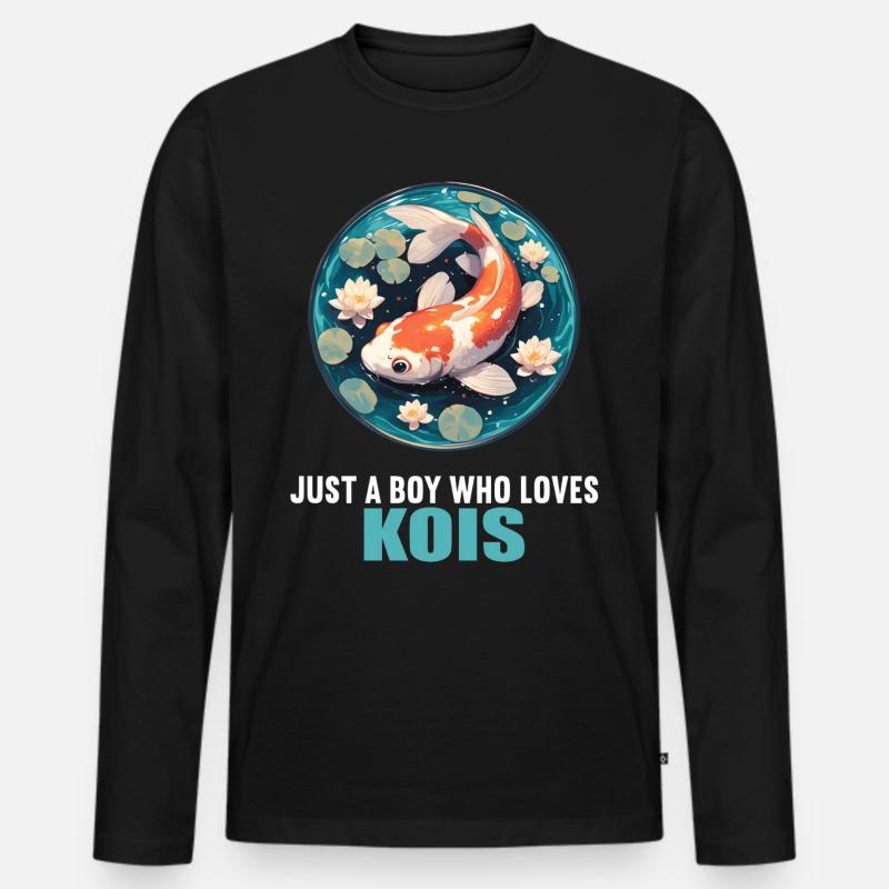 Kois Koi Karpfen - Männer Premium Bio Langarmshirt - Schwarz