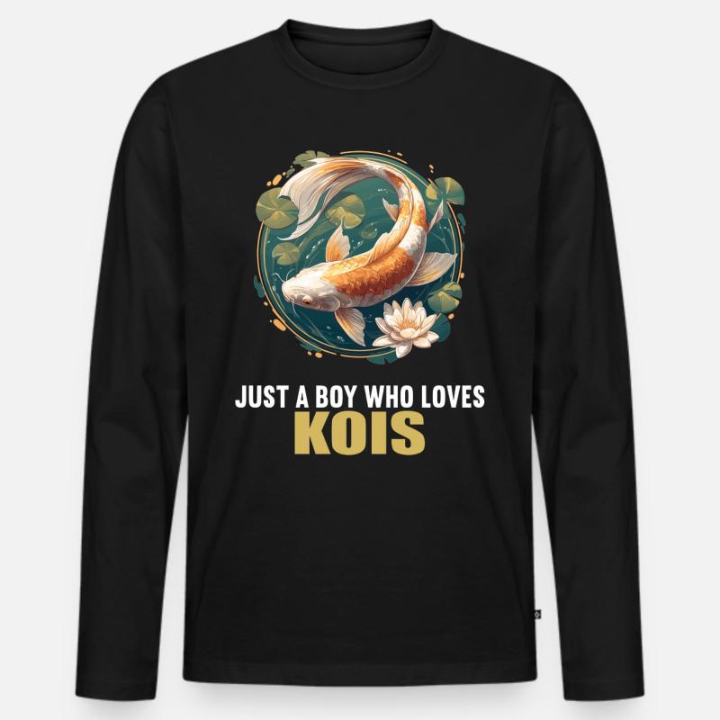 Kois Koi Karpfen - Männer Premium Bio Langarmshirt - Schwarz