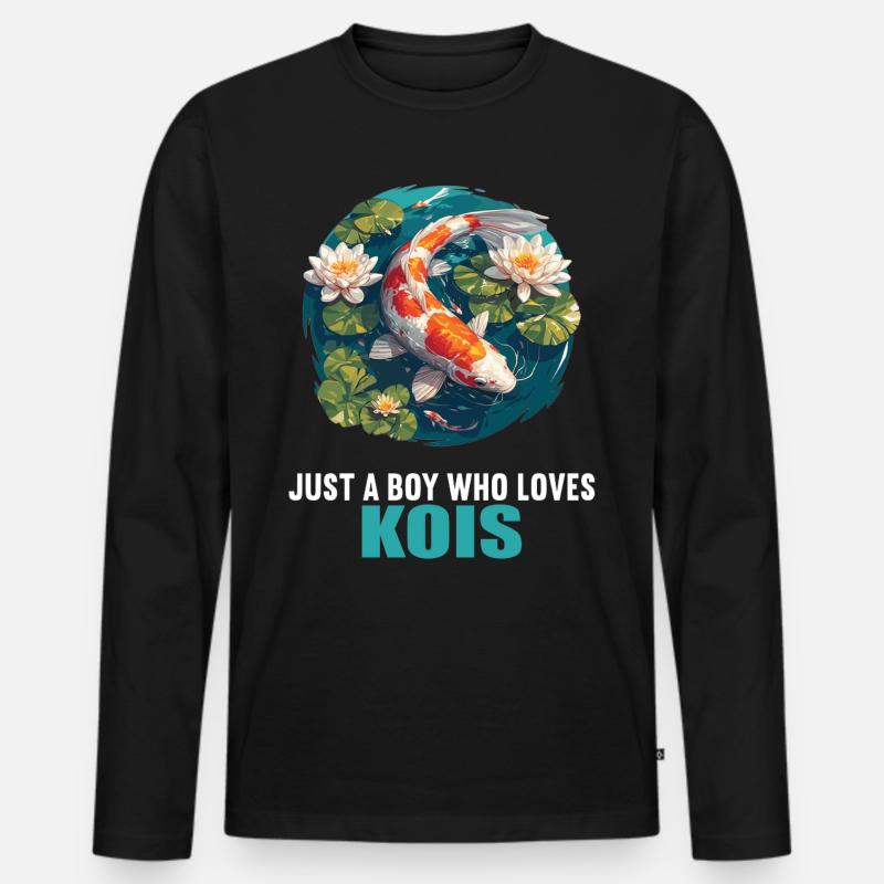 Kois Koi Karpfen - Männer Premium Bio Langarmshirt - Schwarz