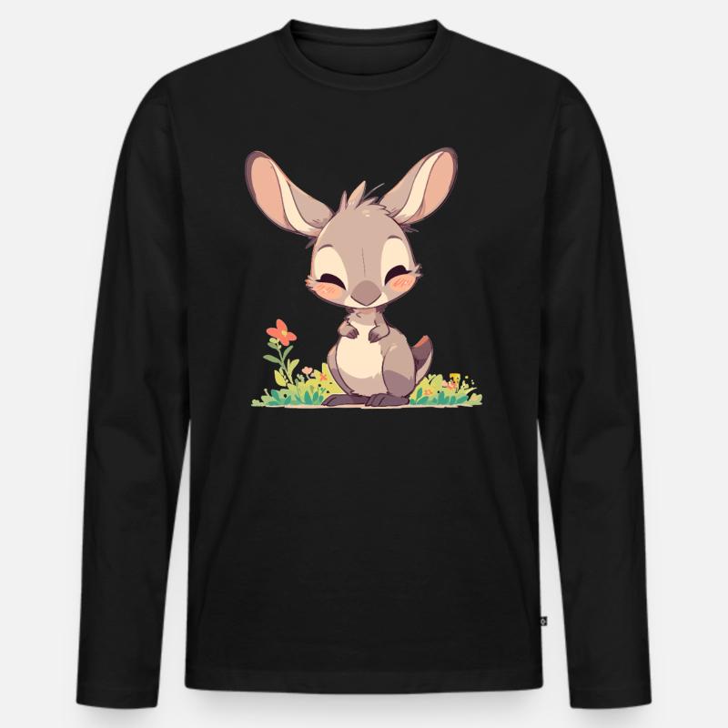 Kängurus Känguru - Männer Premium Bio Langarmshirt - Schwarz