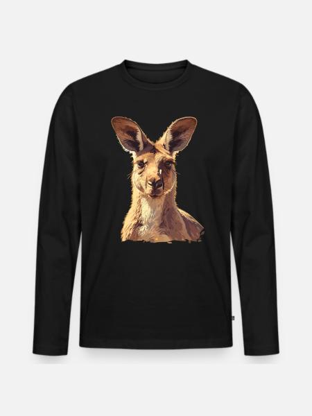 Kangaroos Kangaroo - Men's Premium Organic Long Sleeve Shirt - black