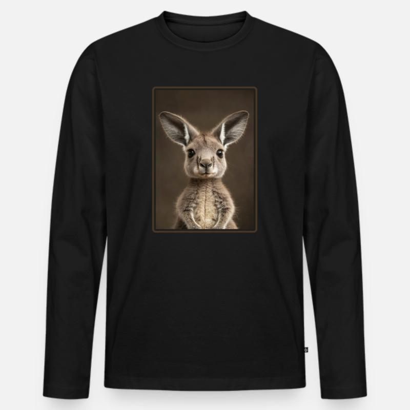 Kängurus Känguru - Männer Premium Bio Langarmshirt - Schwarz