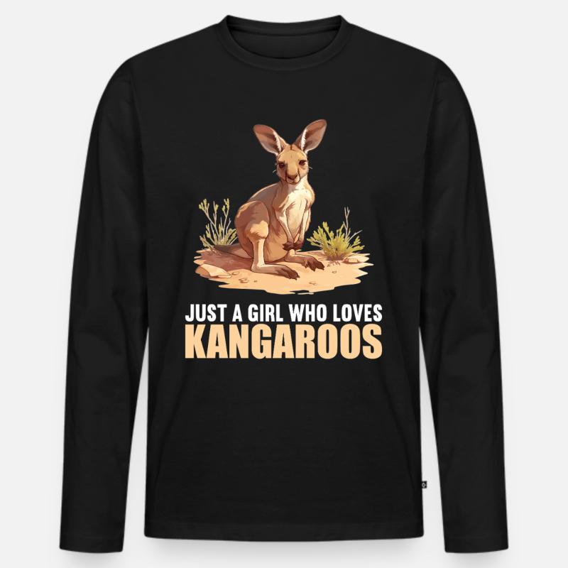 Kängurus Känguru - Männer Premium Bio Langarmshirt - Schwarz