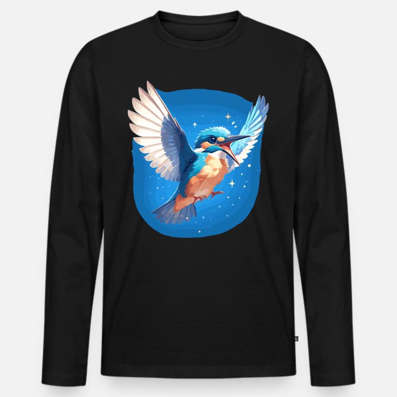 Eisvögel Eisvogel - Männer Premium Bio Langarmshirt - Schwarz