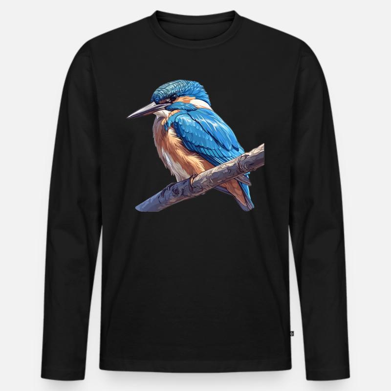 Eisvögel Eisvogel - Männer Premium Bio Langarmshirt - Schwarz