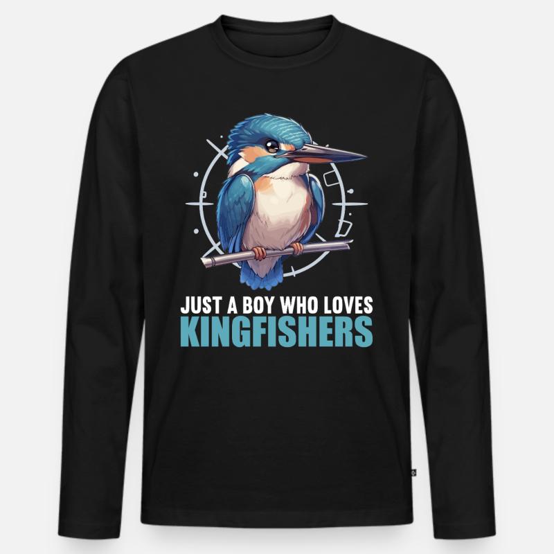 Eisvögel Eisvogel - Männer Premium Bio Langarmshirt - Schwarz