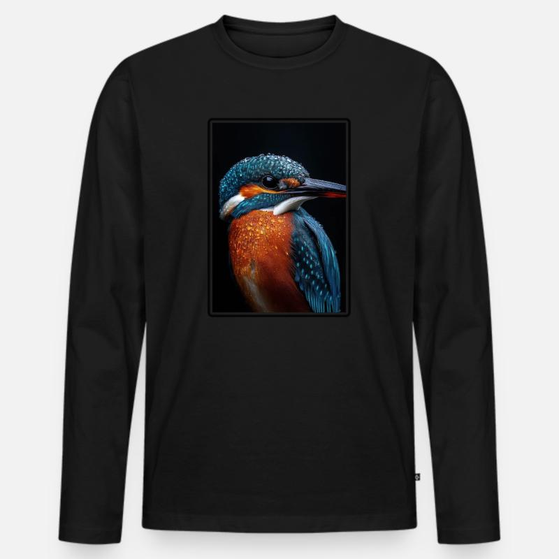 Eisvögel Eisvogel - Männer Premium Bio Langarmshirt - Schwarz