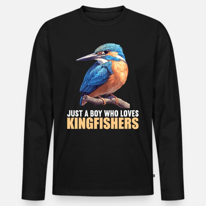 Eisvögel Eisvogel - Männer Premium Bio Langarmshirt - Schwarz