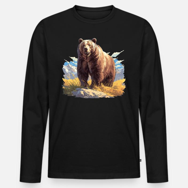 Kodiakbären Kodiakbär - Männer Premium Bio Langarmshirt - Schwarz