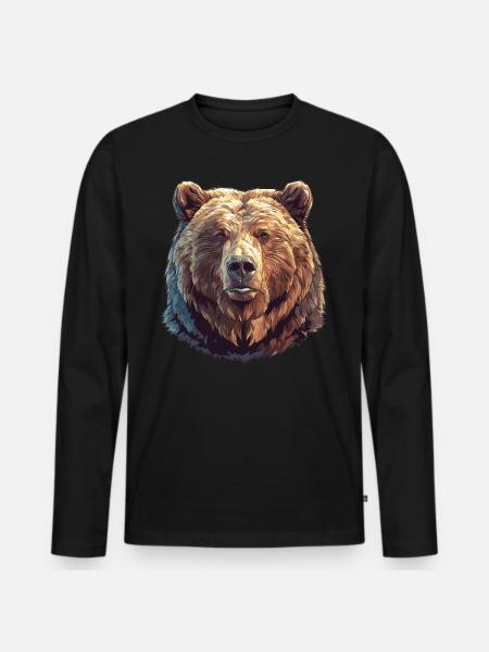 Kodiak Bear Kodiak Bear - Men's Premium Organic Long Sleeve Shirt - black