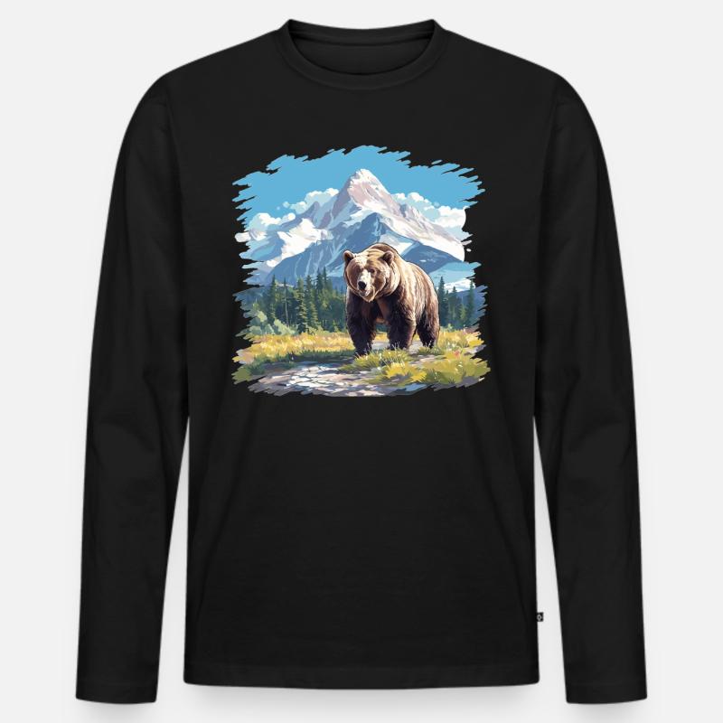 Kodiakbären Kodiakbär - Männer Premium Bio Langarmshirt - Schwarz
