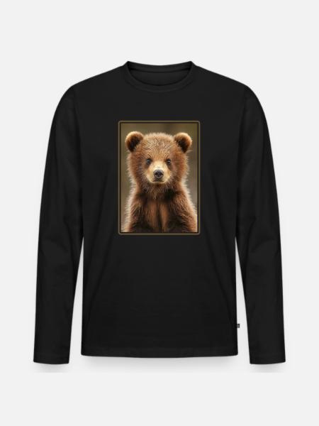 Kodiak Bear Kodiak Bear - Men's Premium Organic Long Sleeve Shirt - black