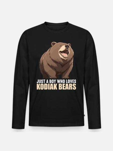 Kodiak Bear Kodiak Bear - Men's Premium Organic Long Sleeve Shirt - black
