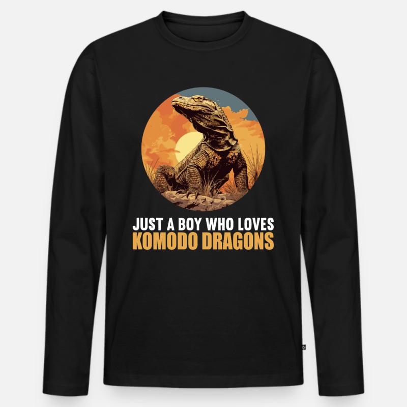 Komodowarane Komodowaran - Männer Premium Bio Langarmshirt - Schwarz