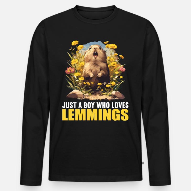 Lemminge Lemming - Männer Premium Bio Langarmshirt - Schwarz