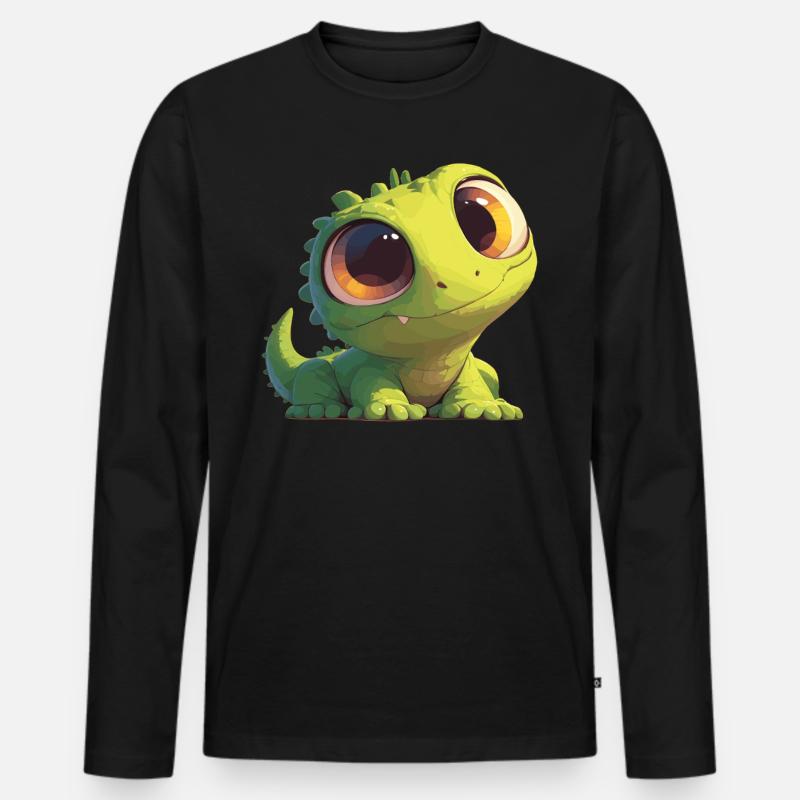 Eidechsen Eidechse - Männer Premium Bio Langarmshirt - Schwarz