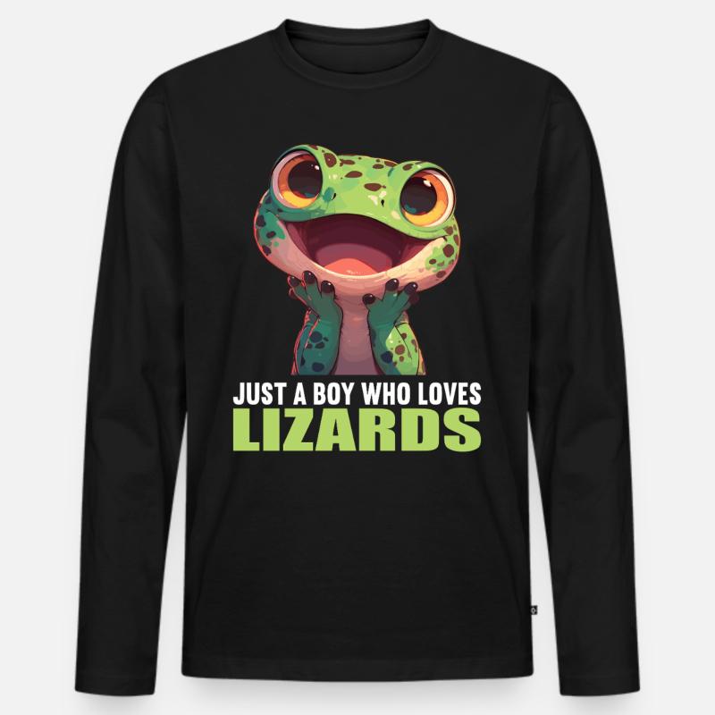 Eidechsen Eidechse - Männer Premium Bio Langarmshirt - Schwarz