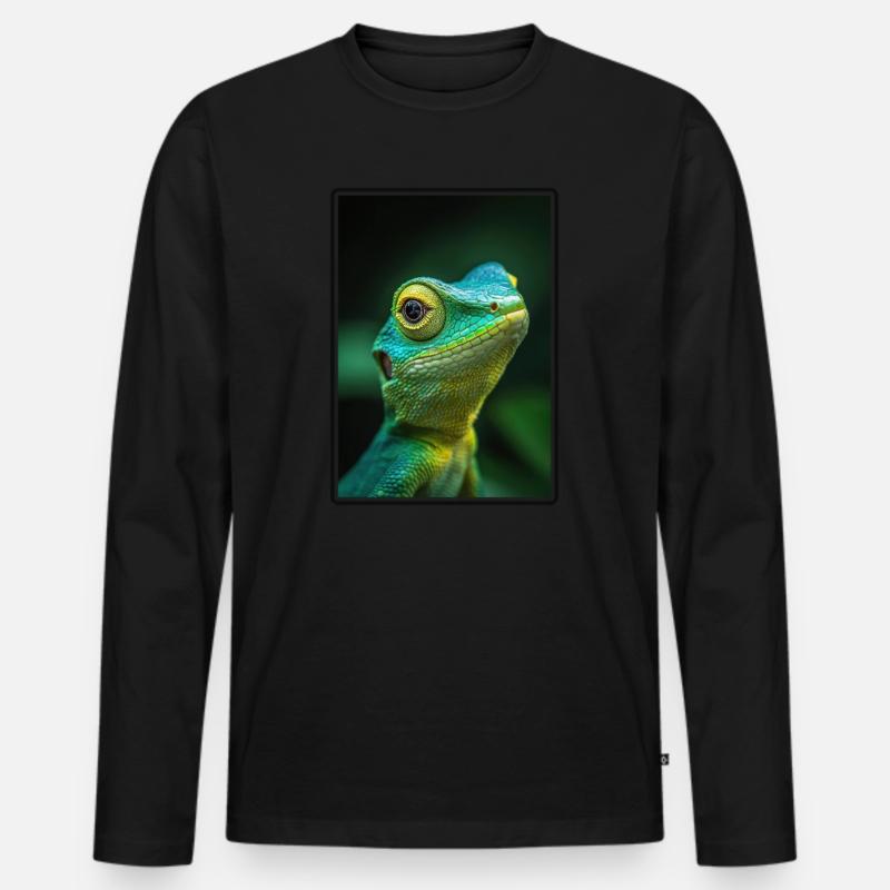 Eidechsen Eidechse - Männer Premium Bio Langarmshirt - Schwarz