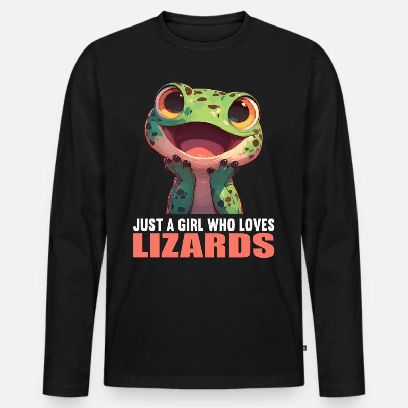 Eidechsen Eidechse - Männer Premium Bio Langarmshirt - Schwarz