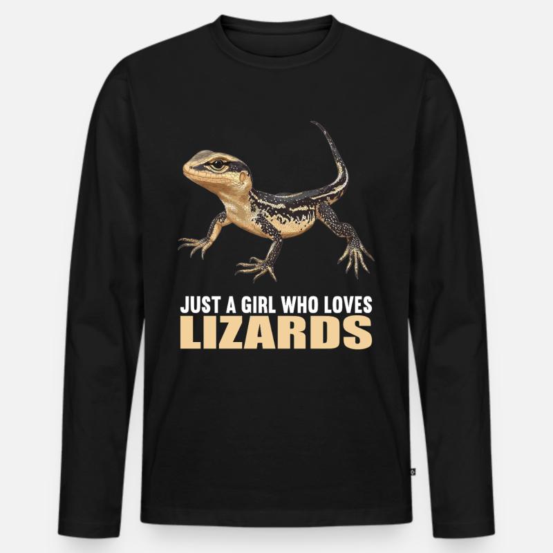 Eidechsen Eidechse - Männer Premium Bio Langarmshirt - Schwarz