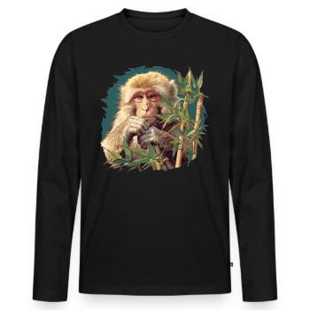 Macaque Macaque - Men's Premium Organic Long Sleeve Shirt - black - Front - Nico (187cm)