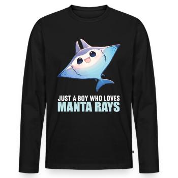 Manta Rays Manta Rays - Men's Premium Organic Long Sleeve Shirt - black - Front - Nico (187cm)