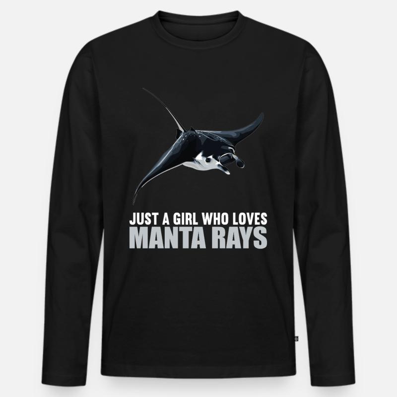 Mantas Manta Rochen - Männer Premium Bio Langarmshirt - Schwarz