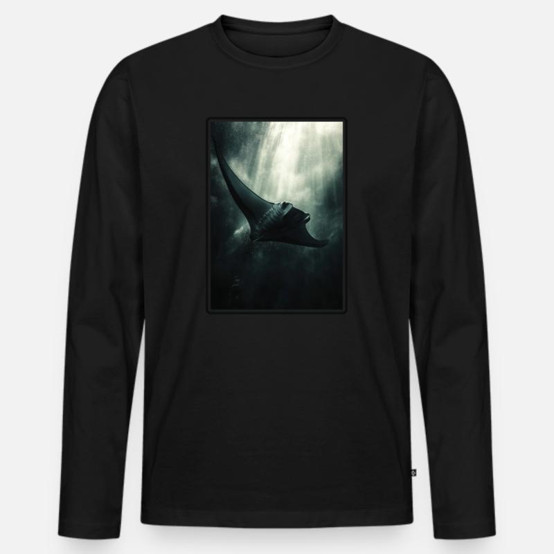 Mantas Manta Rochen - Männer Premium Bio Langarmshirt - Schwarz