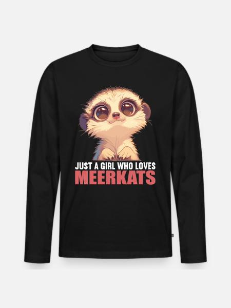 Meerkat Erdmännchen - Men's Premium Organic Long Sleeve Shirt - black