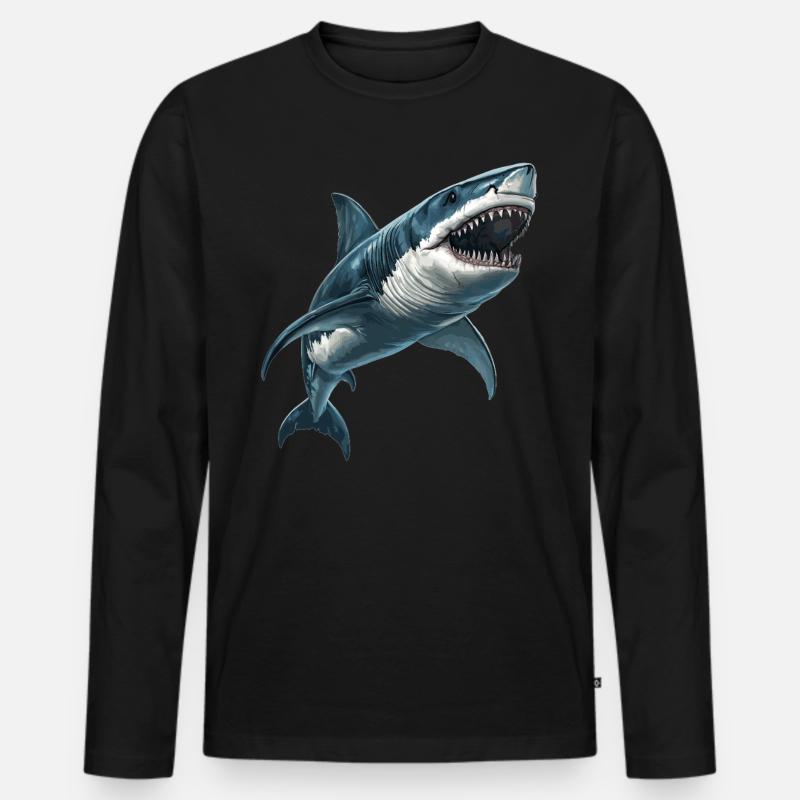 Requins Requin - T-shirt manches longues Premium bio Homme - noir