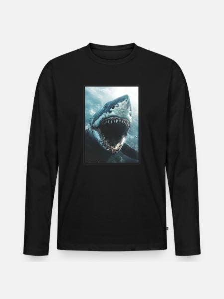 Requins Requin - T-shirt manches longues Premium bio Homme - noir