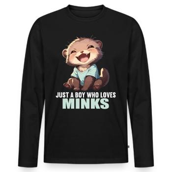 Nerze Nerz - Männer Premium Bio Langarmshirt - Schwarz - Vorne - Nico (187cm)