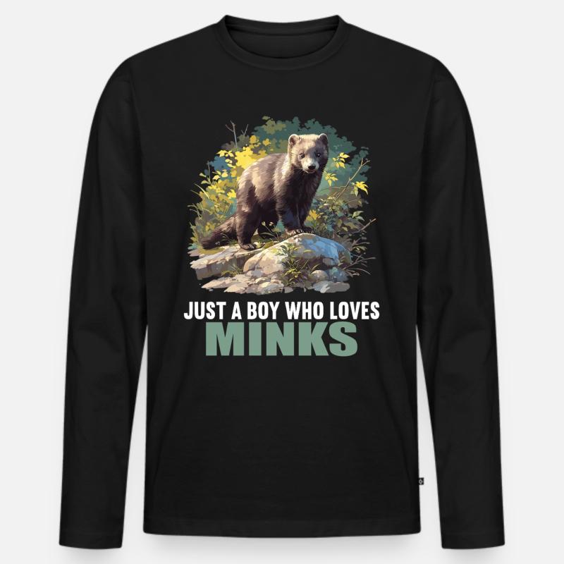 Nerze Nerz - Männer Premium Bio Langarmshirt - Schwarz