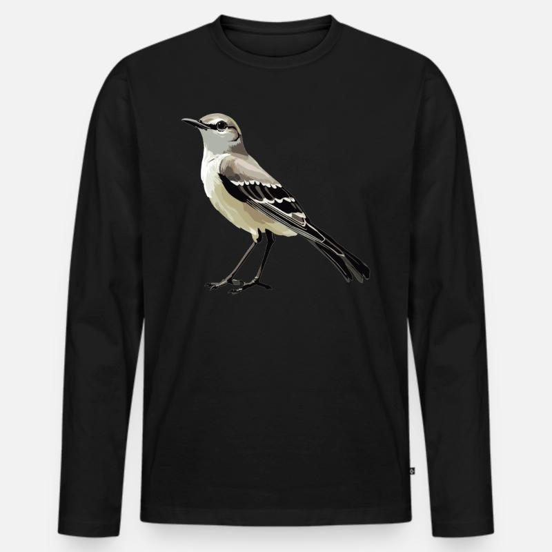 Spottdrosseln Spottdrossel - Männer Premium Bio Langarmshirt - Schwarz