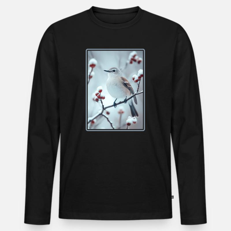 Spottdrosseln Spottdrossel - Männer Premium Bio Langarmshirt - Schwarz