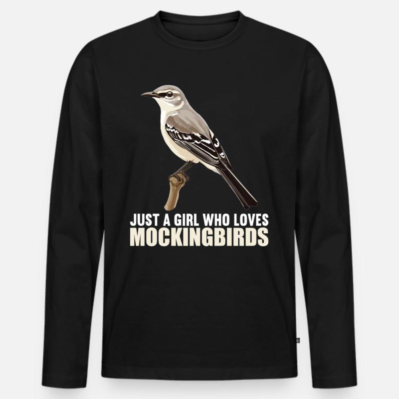 Spottdrosseln Spottdrossel - Männer Premium Bio Langarmshirt - Schwarz