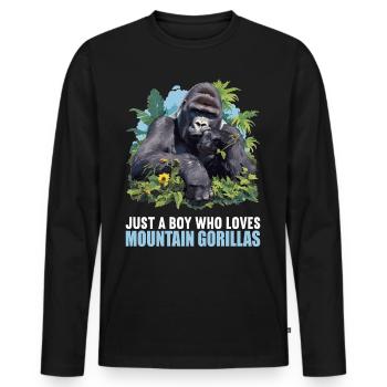 Mountain gorillas Mountain gorilla - Men's Premium Organic Long Sleeve Shirt - black - Front - Nico (187cm)