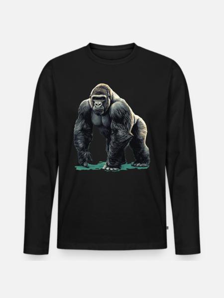 Berggorillas Berggorilla - Männer Premium Bio Langarmshirt - Schwarz