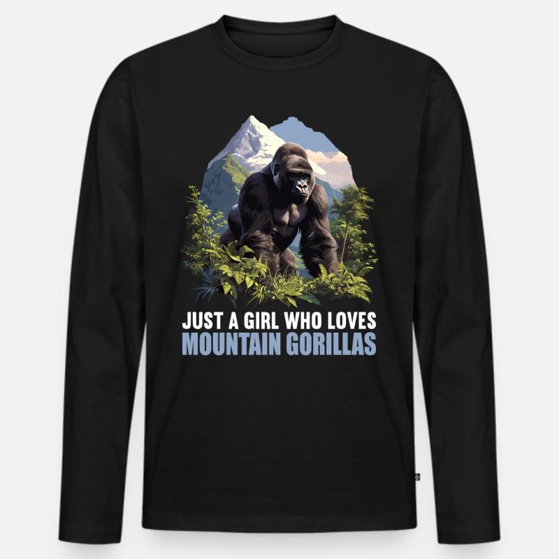 Berggorillas Berggorilla - Männer Premium Bio Langarmshirt - Schwarz