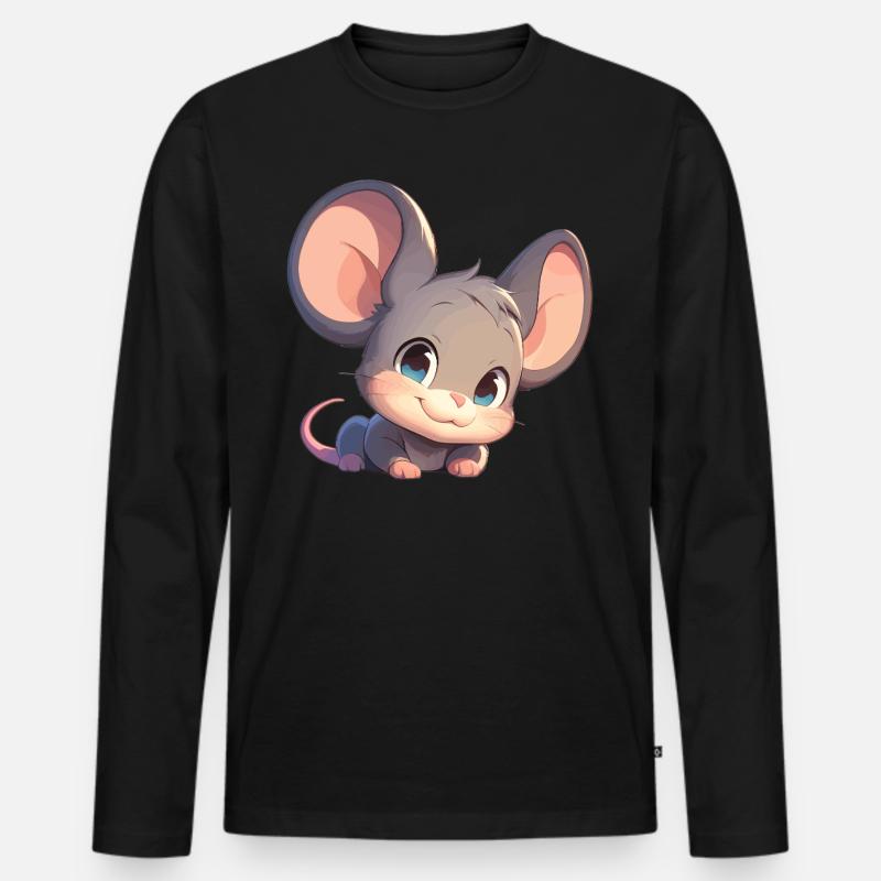 Mäuse Maus - Männer Premium Bio Langarmshirt - Schwarz