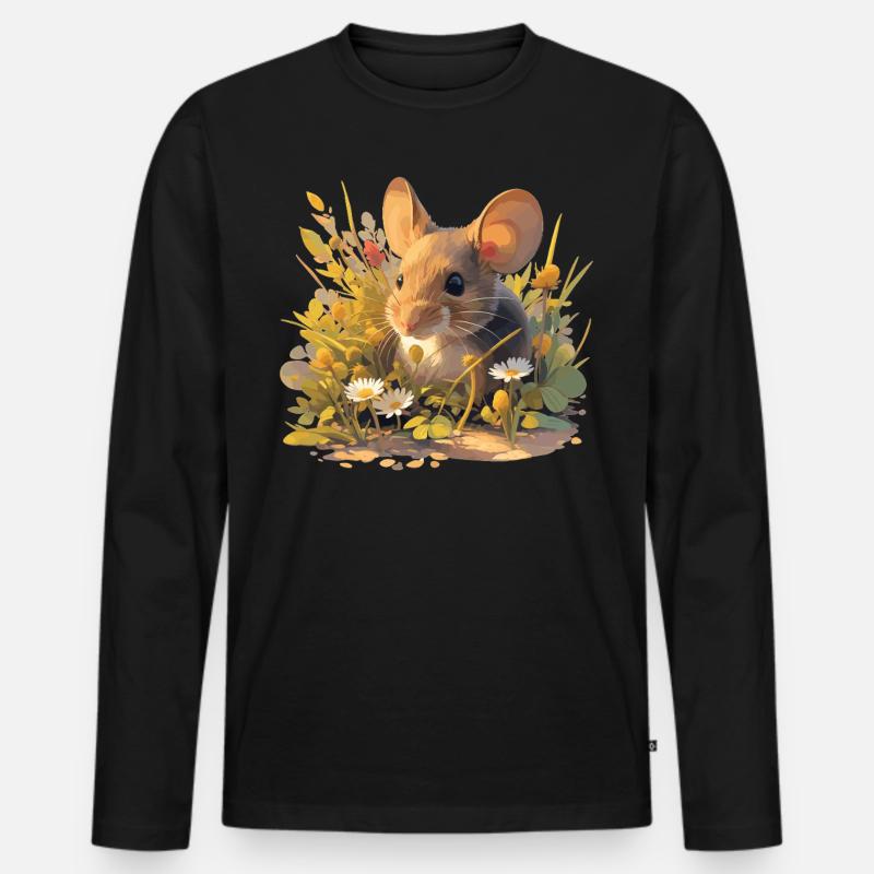 Mäuse Maus - Männer Premium Bio Langarmshirt - Schwarz