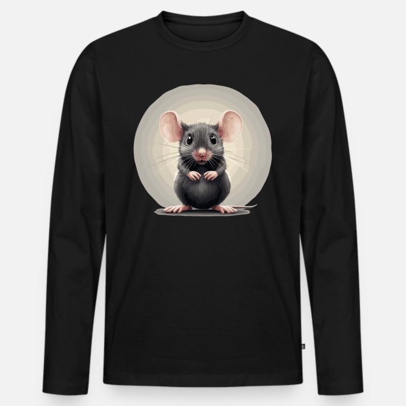 Mäuse Maus - Männer Premium Bio Langarmshirt - Schwarz