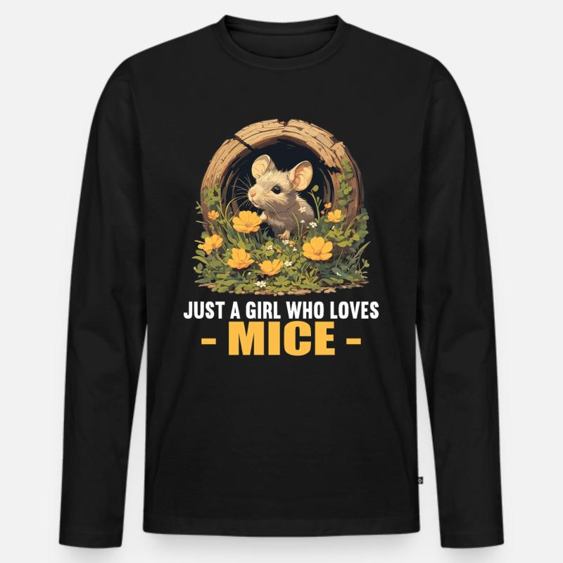 Mäuse Maus - Männer Premium Bio Langarmshirt - Schwarz