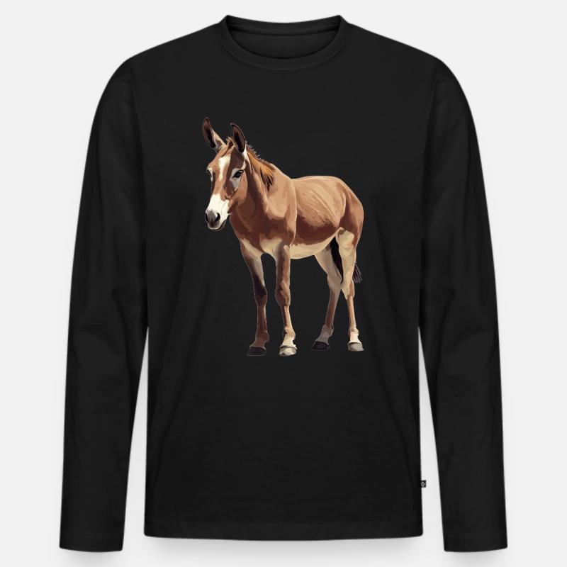 Maultiere Maultier - Männer Premium Bio Langarmshirt - Schwarz