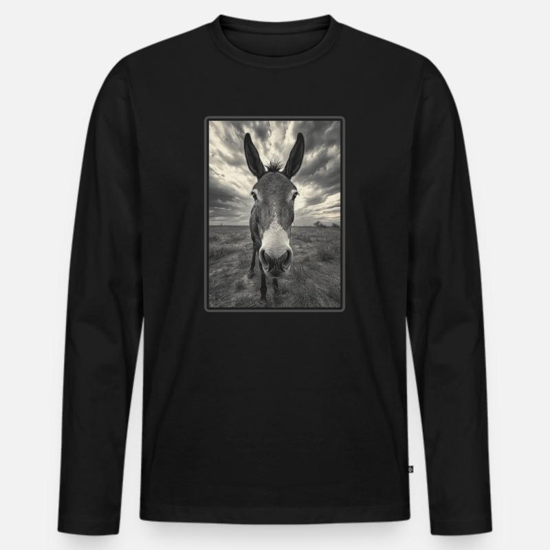 Maultiere Maultier - Männer Premium Bio Langarmshirt - Schwarz