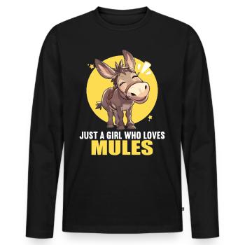 Mules Mule - Men's Premium Organic Long Sleeve Shirt - black - Front - Nico (187cm)