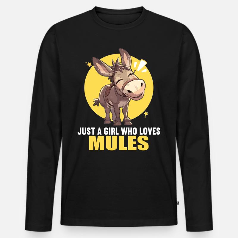 Maultiere Maultier - Männer Premium Bio Langarmshirt - Schwarz