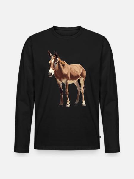 Donkey Esel - Men's Premium Organic Long Sleeve Shirt - black