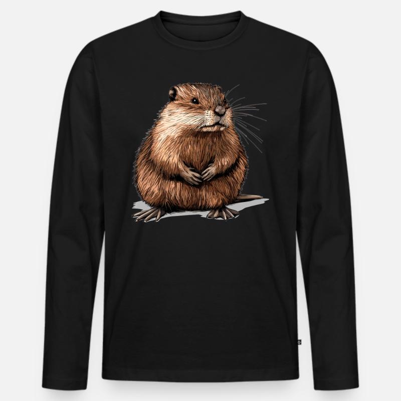 Bisamratten Bisamratte - Männer Premium Bio Langarmshirt - Schwarz