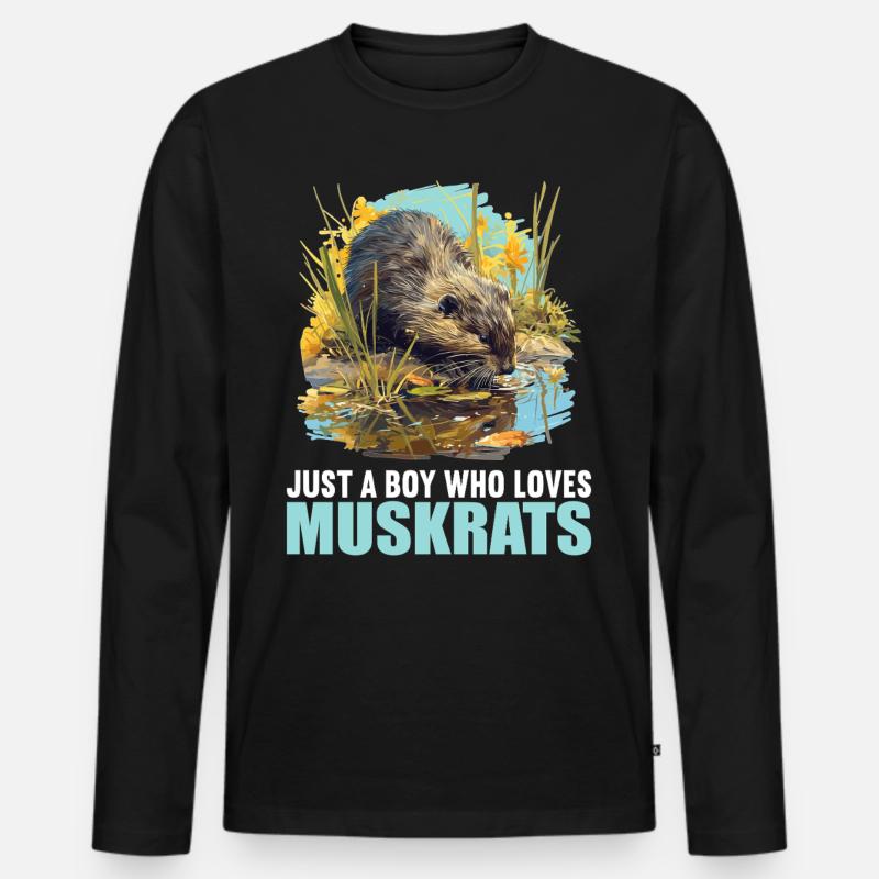 Bisamratten Bisamratte - Männer Premium Bio Langarmshirt - Schwarz